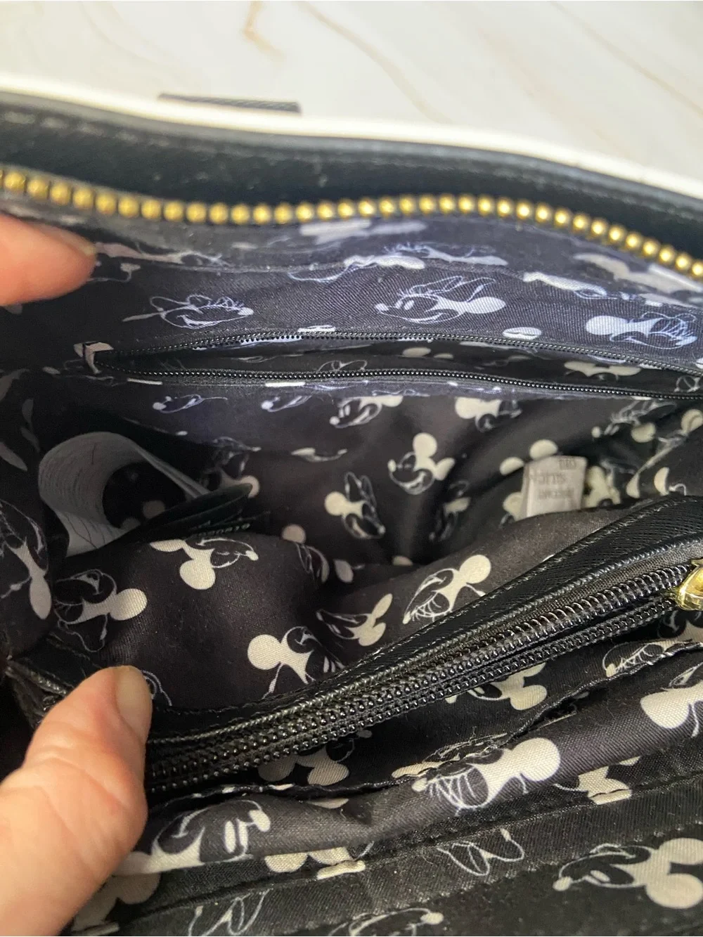 Loungefly Black and White Mickey & Minnie Satchel